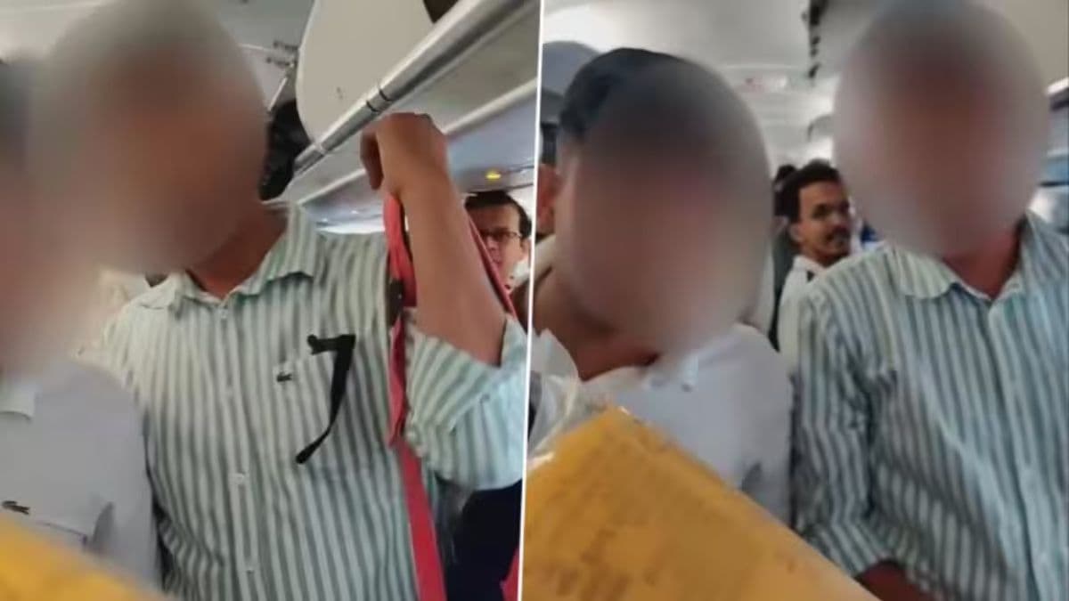 चोरट्यांचा कहर! विमानात प्रवाशाकडून लाईफ जॅकेटची चोरी; IndiGo Flight मधील व्हिडिओ व्हायरल (Video)