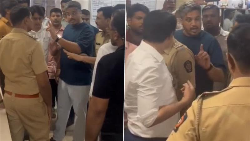 Rohit Pawar Threatens Cops: 'आवाज खाली करा...'; मुंबईच्या आझाद मैदान पोलिस स्टेशनमध्ये रोहित पवारांची पोलिसांना धमकी दिली, पहा व्हिडिओ