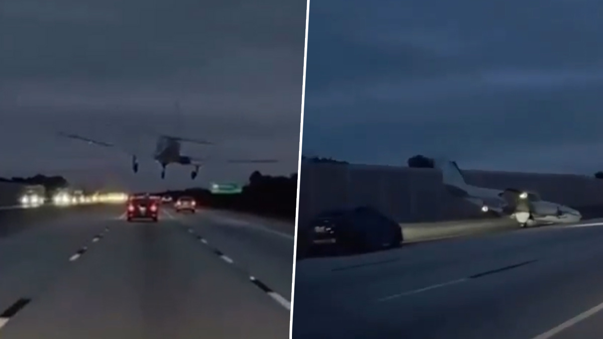 US Plane Crash Video: फ्लोरिडा I-95 वर इंजिन फेल झालेल्या विमानाची कार धडक, एक जखमी