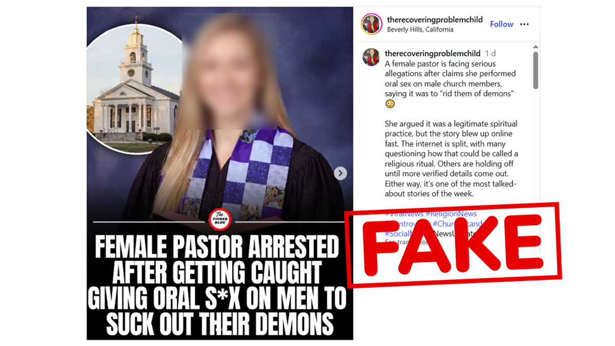 Female Pastor Arrested for Sucking: पुरुषांमधील भूत काढण्याच्या नावाखाली महिला पाद्रीला अटक झाली का?