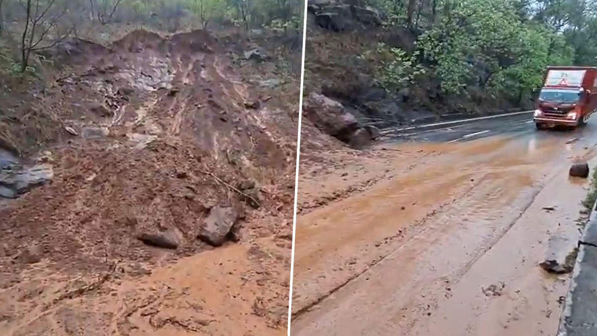 Kasara Ghat Traffic: कसारा घाटात मुसळधार पावसामुळे दरड कोसळली; वाहतुकीवर परिणाम, प्रशासनाकडून सतर्कतेचे आवाहन