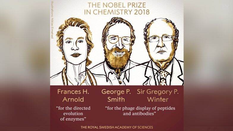 Nobel Prize 2018 : रसायनशास्त्र विभागातील नोबेल पुरस्काराची घोषणा Nobel Prize 2018 : रसायनशास्त्र विभागातील नोबेल पुरस्काराची घोषणा