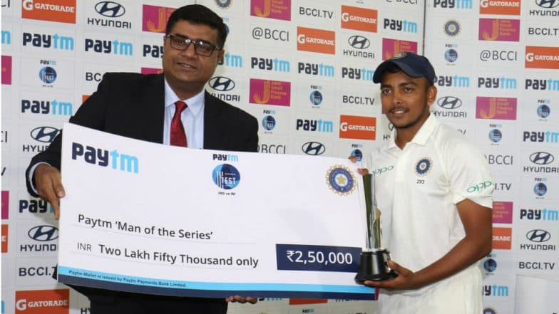 India vs West Indies 2nd Test: भारताच्या मालिका विजयात पृथ्वी शॉ चमकला, नव्या विक्रमांची नोंद India vs West Indies 2nd Test: भारताच्या मालिका विजयात पृथ्वी शॉ चमकला, नव्या विक्रमांची नोंद