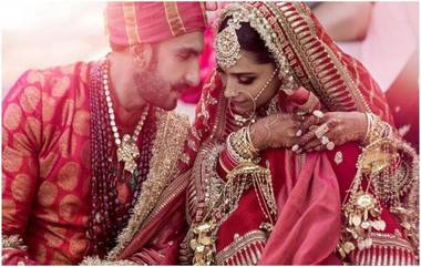 Deepika Ranveer Wedding : दीपिका पदुकोणच्या ब्रायडल लूकमधील चुनरीवर 'सदा सौभाग्यवती भव' आर्शिवाद