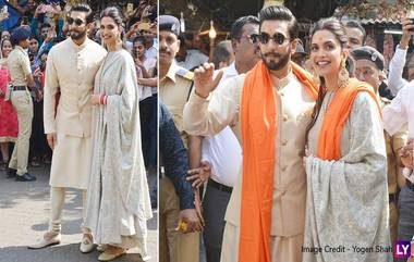 Deepika Padukone आणि  Ranveer Singh यांनी घेतलं सिद्धिविनायक गणपतीचं दर्शन