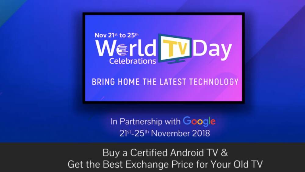 Flipkart चं धमाकेदार World Television Day Celebration, टीव्ही एक्सचेंजवर 28,000 रुपयांची सूट Flipkart चं धमाकेदार World Television Day Celebration, टीव्ही एक्सचेंजवर 28,000 रुपयांची सूट