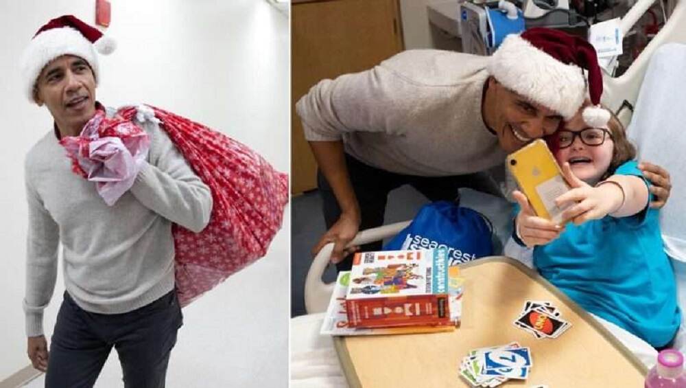 Santa Claus बनून Barack Obama नी रुग्णालयातील मुलांना केले गिफ्टचे वाटप (Video) Santa Claus बनून Barack Obama नी रुग्णालयातील मुलांना केले गिफ्टचे वाटप (Video)