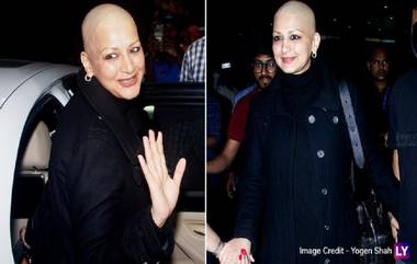 न्यूयॉर्कमधील उपचारानंतर कॅन्सरग्रस्त Sonali Bendre मायदेशी परतली (Photos)