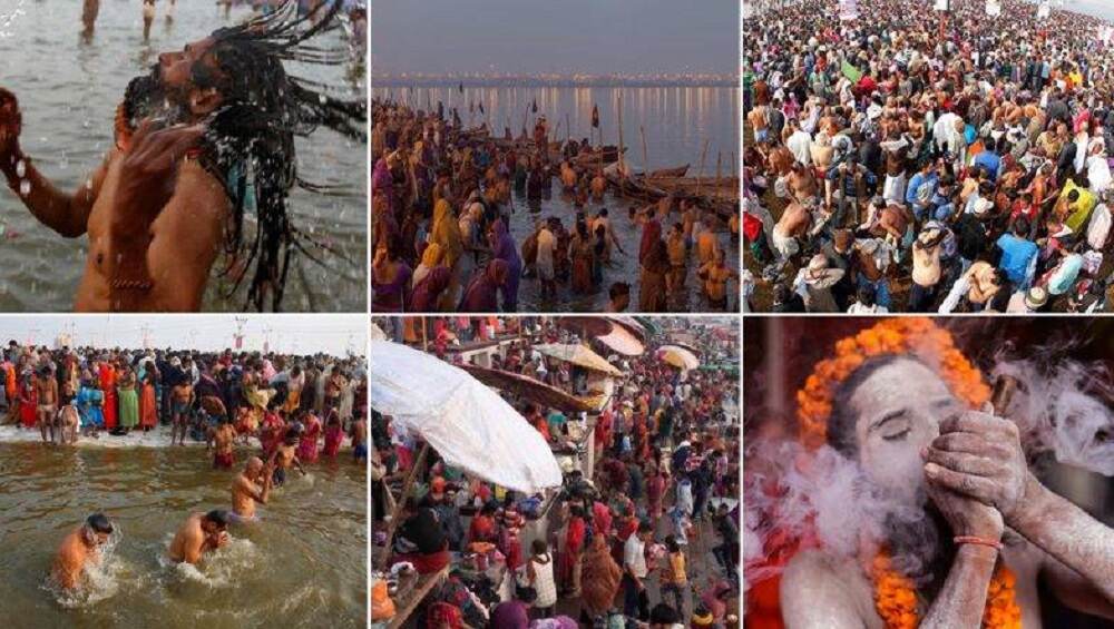 Kumbh Mela 2019: प्रयागराज येथे कुंभमेळ्याला सुरुवात; साधू-संतांसह भक्तांचे पहिले शाही स्नान Kumbh Mela 2019: प्रयागराज येथे कुंभमेळ्याला सुरुवात; साधू-संतांसह भक्तांचे पहिले शाही स्नान