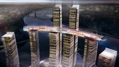नवे आश्चर्य; चीनमध्ये बनत आहे जगातील पहिली आडवी इमारत, पहा व्हिडीओ