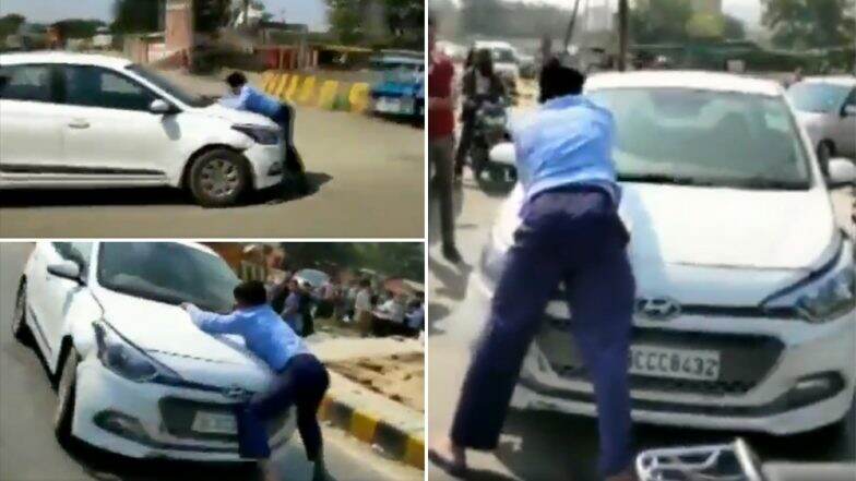 कारच्या बोनेटला लटकलेल्या पीडित व्यक्तीसह कारचालकाचा 2 किलोमीटरचा प्रवास (Viral Video) कारच्या बोनेटला लटकलेल्या पीडित व्यक्तीसह कारचालकाचा 2 किलोमीटरचा प्रवास (Viral Video)