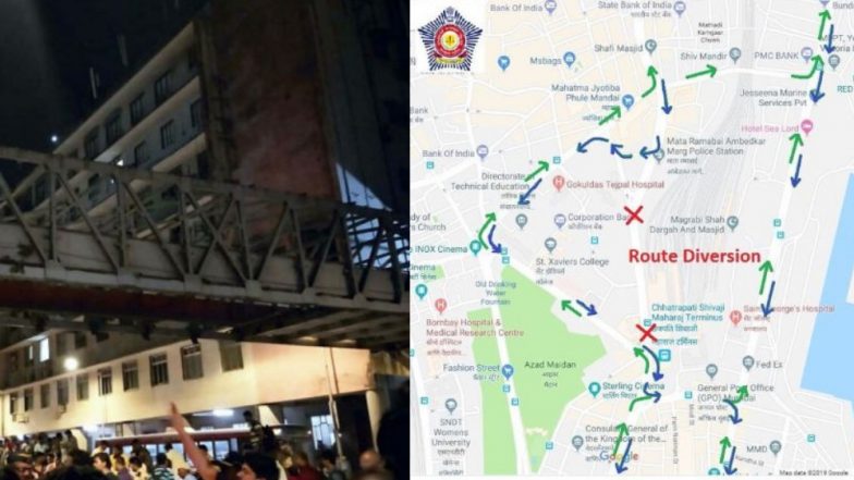 CSMT Bridge Collapse: सीएसएमटी जंक्शन आणि जे.जे. फ्लायओव्हर परिसरातील वाहतूक बंद, 'या' पर्यायी मार्गाचा वापर करण्याचं Mumbai Police चं मुंबईकरांना आवाहन