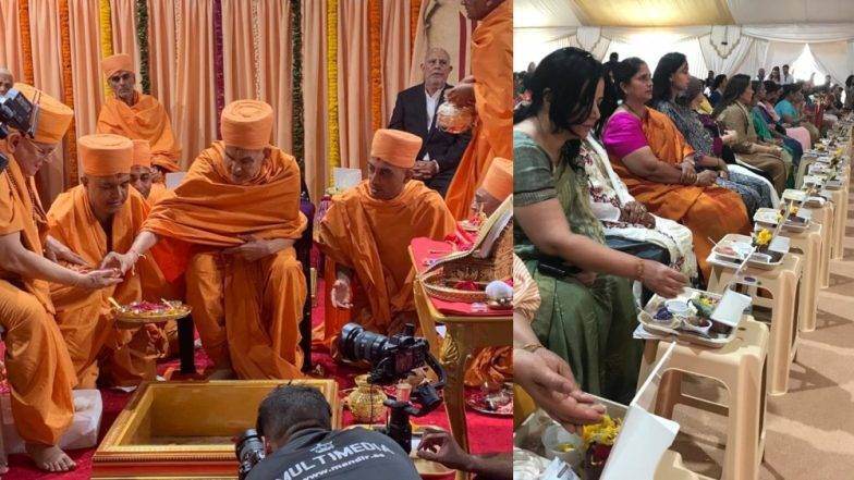 अबु धाबी मध्ये पार पडला पहिल्या हिंदू मंदिराच्या पायाभरणीचा सोहळा; गुरू महंत स्वामी महाराज सह स्थानिक नेत्यांचा सहभाग (Watch Video) अबु धाबी मध्ये पार पडला पहिल्या हिंदू मंदिराच्या पायाभरणीचा सोहळा; गुरू महंत स्वामी महाराज सह स्थानिक नेत्यांचा सहभाग (Watch Video)