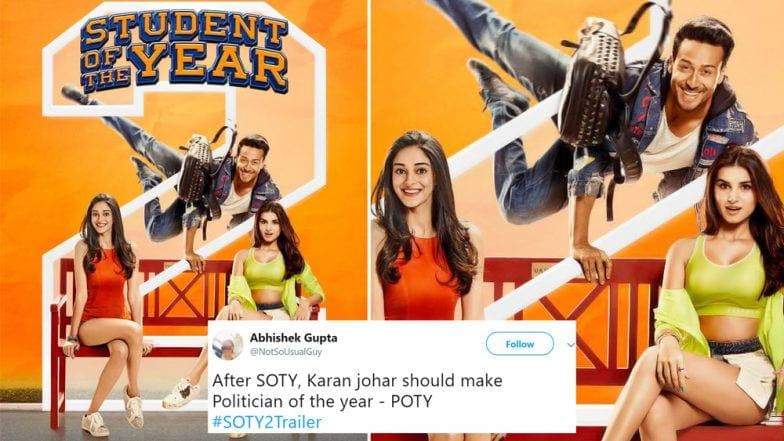 Student Of The Year 2 Memes: अनन्या पांडे, तारा सुतारिया, टायगर श्रॉफ च्या SOTY2 ट्रेलर नंतर सोशल मीडियात मिम्सचा पाऊस Student Of The Year 2 Memes: अनन्या पांडे, तारा सुतारिया, टायगर श्रॉफ च्या SOTY2 ट्रेलर नंतर सोशल मीडियात मिम्सचा पाऊस