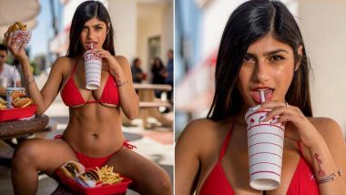 XXX पॉर्न स्टार मिया खलीफा ने शेअर केला ‘रेड बिकनी’ मधील बोल्ड अंदाज; सेक्सी फोटो सोशल मीडियात व्हायरल