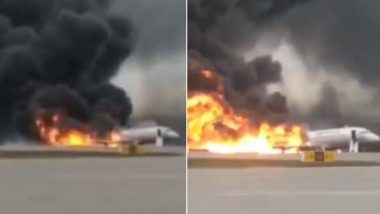 रशिया: मॉस्को येथे एमर्जन्सी लँन्डिंगवेळी सुखोई सुपरजेट 100 विमानाला आग, 41 जणांचा मृत्यू