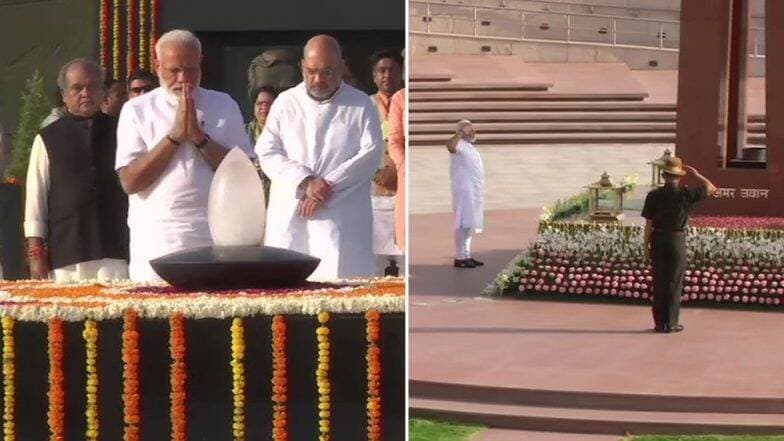 नरेंद्र मोदी यांनी शपथविधी सोहळ्यापूर्वी घेतली अटलबिहारी वाजपेयी, महात्मा गांधी यांच्या समाधीस्थळाचं दर्शन; शहीदांनाही श्रद्धांजली (Watch Video) नरेंद्र मोदी यांनी शपथविधी सोहळ्यापूर्वी घेतली अटलबिहारी वाजपेयी, महात्मा गांधी यांच्या समाधीस्थळाचं दर्शन; शहीदांनाही श्रद्धांजली (Watch Video)