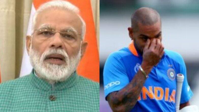 ICC World Cup 2019 मधून बाहेर पडल्यानंतर भावूक झालेल्या शिखर धवन साठी पंतप्रधान नरेंद्र मोदी यांचे खास ट्विट ICC World Cup 2019 मधून बाहेर पडल्यानंतर भावूक झालेल्या शिखर धवन साठी पंतप्रधान नरेंद्र मोदी यांचे खास ट्विट