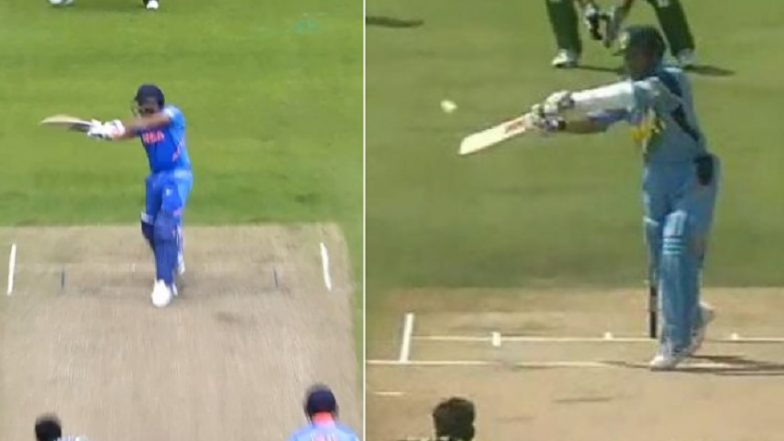 IND vs PAK, CWC 2019 : रोहित शर्माने मारलेल्या Six ने प्रेक्षकांना झाली सचिनची आठवण (Video)