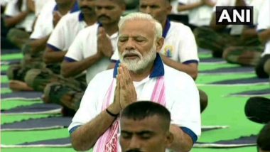 International Yoga Day 2019: तब्बल 40,000 लोकांसोबत योगसाधनेला बसले पंतप्रधान नरेंद्र मोदी