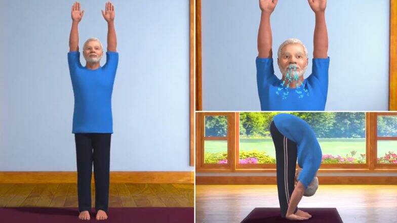 International Yoga Day 2019: तुम्ही पादहस्तासन करता का? असा प्रश्न विचारत नरेंद्र मोदी यांनी दिले योगासनांचे धडे International Yoga Day 2019: तुम्ही पादहस्तासन करता का? असा प्रश्न विचारत नरेंद्र मोदी यांनी दिले योगासनांचे धडे