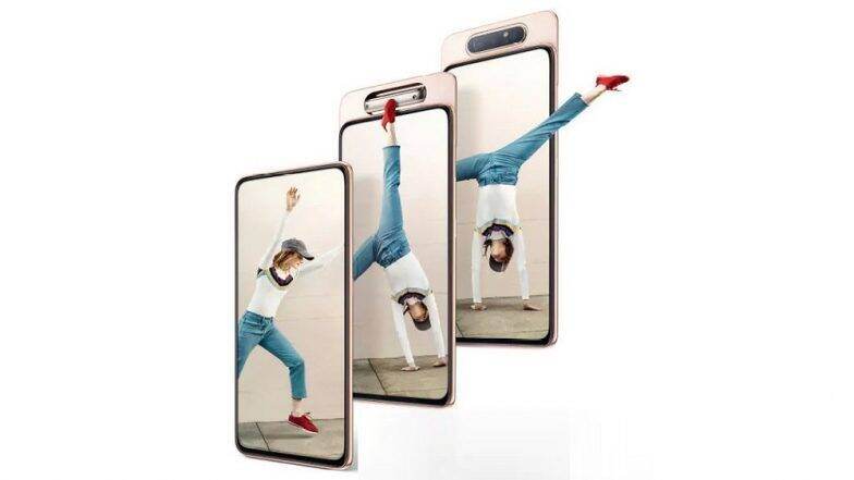Samsung Galaxy A80 स्मार्टफोन 48MP रोटेटिंग कॅमेऱ्यासह भारतात लॉन्च; जाणून घ्या किंमत आणि फिचर्स Samsung Galaxy A80 स्मार्टफोन 48MP रोटेटिंग कॅमेऱ्यासह भारतात लॉन्च; जाणून घ्या किंमत आणि फिचर्स
