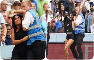 ENG vs NZ, ICC CWC 2019 Final: XXX वेबसाईटचा प्रचार करणारी अभिनेत्री  Elena Vulitsky हिची क्रिकेटच्या मैदानात धाव, पोलिसांनी हाकलले (Watch Video)