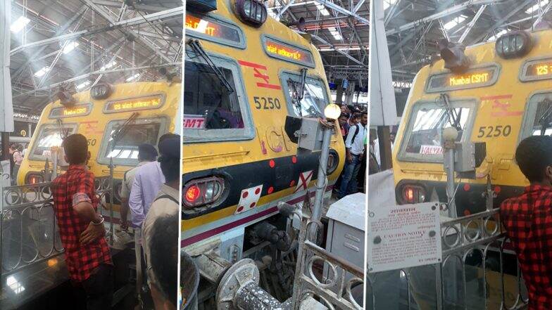 मुंबई: सीएसएमटी रेल्वे स्टेशनवर बफरला धडकली लोकल; फलाट क्रमांक तीनवर घडली घटना मुंबई: सीएसएमटी रेल्वे स्टेशनवर बफरला धडकली लोकल; फलाट क्रमांक तीनवर घडली घटना
