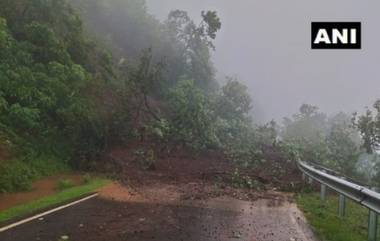 आंबेनळी घाटाच्या लगत डोंगराचा भाग कोसळला, पोलादपूर ते महाबळेश्वर दरम्यान वाहतूक बंद