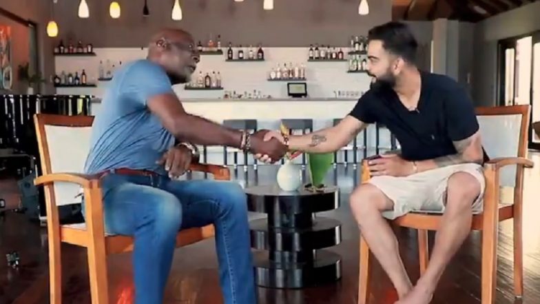 IND vs WI 1st Test: विराट कोहली याने घेतली विव रिचर्ड्स यांची मुलाखत, बाऊन्सरवर दोघांनी मांडले आपले मत, पहा व्हिडिओ