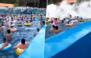 China: वॉटर पार्क मधील Wave Pool मध्ये त्सुनामी एवढी मोठी लाट; तांत्रिक बिघाडामुळे 44 जण जखमी (Watch Video)