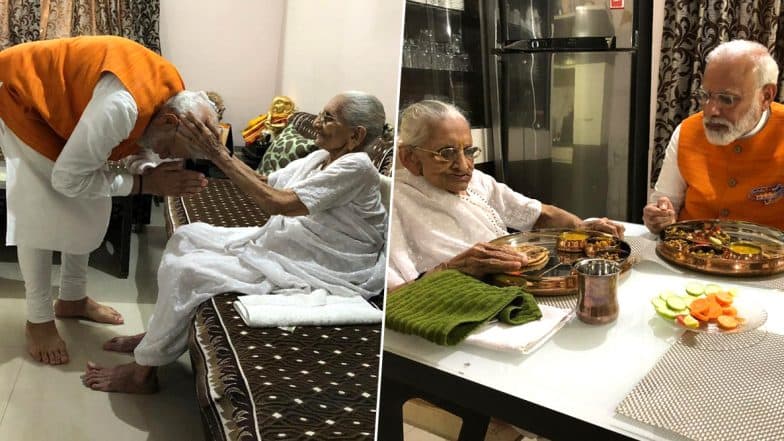 गुजरात: पंतप्रधान नरेंद्र मोदी यांनी घेतली 69व्या वाढदिवसादिवशी आई हीराबेन यांची भेट गुजरात: पंतप्रधान नरेंद्र मोदी यांनी घेतली 69व्या वाढदिवसादिवशी आई हीराबेन यांची भेट