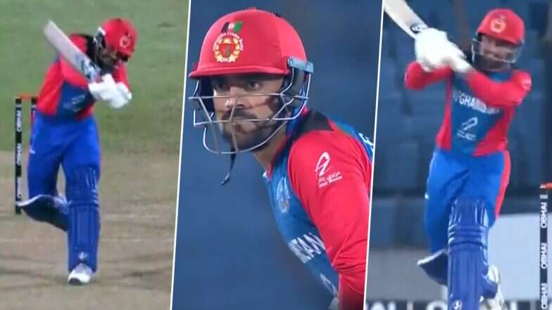 Zimbabwe Vs Afganistan: झिम्बाब्वे संघाविरोधात रशीद खान याने विचित्र प्रकारे मारलेला षटकार पाहिलात का? व्हिडिओ पाहून व्हाल थक्क Zimbabwe Vs Afganistan: झिम्बाब्वे संघाविरोधात रशीद खान याने विचित्र प्रकारे मारलेला षटकार पाहिलात का? व्हिडिओ पाहून व्हाल थक्क