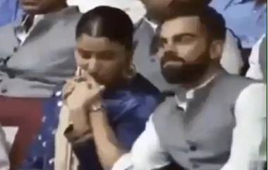 अनुष्का शर्मा चा Kiss Of Love, DDCA च्या कार्यक्रमादरम्यान विराट कोहली याच्या हातावर किस करताना दिसली बॉलीवूडची परी, पहा व्हिडिओ