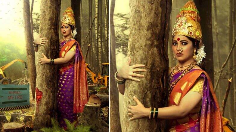 आरे वृक्षतोडीवर दुर्गाष्टमी दिवशी 'गावदेवी' च्या अंदाजात अभिनेत्री तेजस्विनी पंडित चं हटके फोटोशूट आरे वृक्षतोडीवर दुर्गाष्टमी दिवशी 'गावदेवी' च्या अंदाजात अभिनेत्री तेजस्विनी पंडित चं हटके फोटोशूट