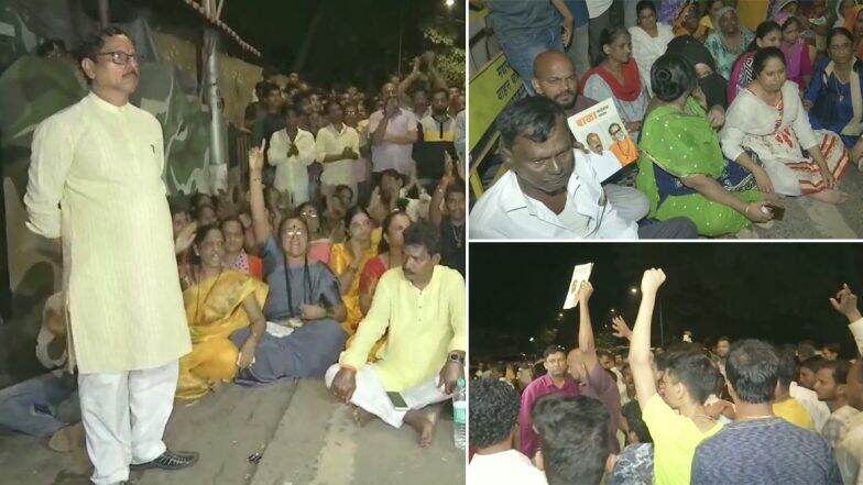 शिवसेना आमदार अशोक पाटील यांना विधानसभा निवडणूकीचं तिकीट अद्याप जाहीर न झाल्याने समर्थकांचं 'मातोश्री' बाहेर आंदोलन