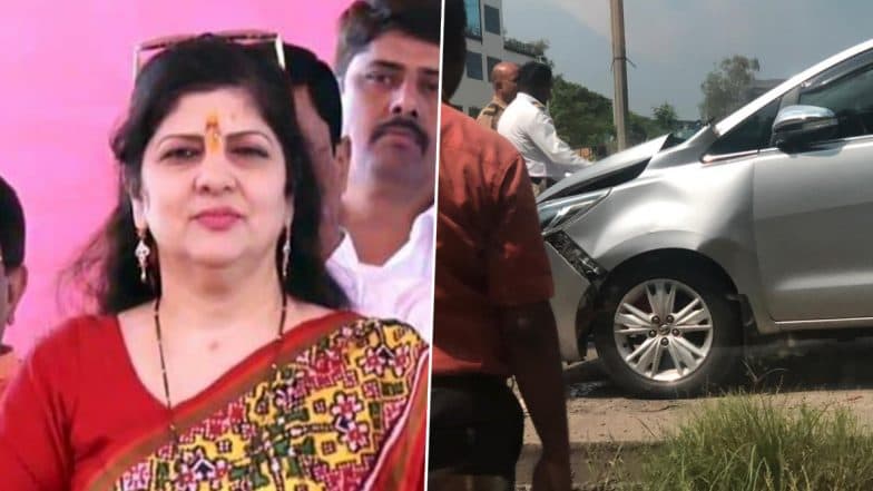 नवी मुंबई: शर्मिला ठाकरे यांच्या गाडीला अपघात; किरकोळ दुखापत नवी मुंबई: शर्मिला ठाकरे यांच्या गाडीला अपघात; किरकोळ दुखापत