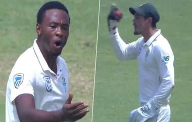 IND vs SA 2nd Test 2019: विकेट न मिळाल्याने दिसुन आली दक्षिण आफ्रिकेची तळमळ; मैदानावर कगिसो रबाडा आणि क्विंटन डी कॉक यांच्यात झाली शिवीगाळ, (Video)