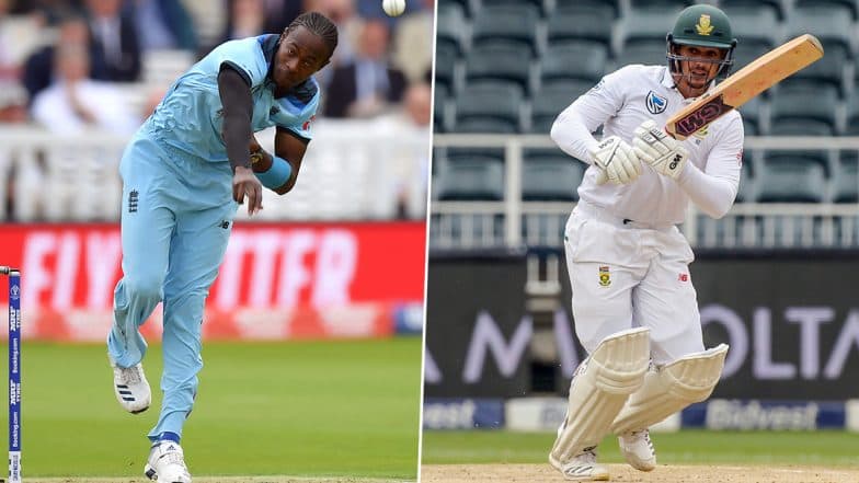 IND vs SA 1st Test 2019: क्विंटन डी कॉक याच्या शतकी खेळीबाबत जोफ्रा आर्चर याने 5 वर्षांपूर्वी केली होती भविष्यवाणी? पहा हे Tweet IND vs SA 1st Test 2019: क्विंटन डी कॉक याच्या शतकी खेळीबाबत जोफ्रा आर्चर याने 5 वर्षांपूर्वी केली होती भविष्यवाणी? पहा हे Tweet