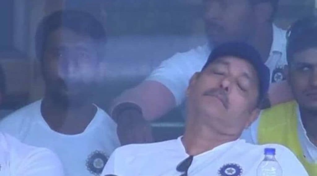 IND vs SA 3rd Test 2019: ड्रेसिंग रूममध्ये झोपल्यामुळे रवि शास्त्री झाले ट्रोल; 10 करोड रुपये कमावण्यासाठी सर्वोत्तम Job, यूजर्सने दिल्या प्रतिक्रिया IND vs SA 3rd Test 2019: ड्रेसिंग रूममध्ये झोपल्यामुळे रवि शास्त्री झाले ट्रोल; 10 करोड रुपये कमावण्यासाठी सर्वोत्तम Job, यूजर्सने दिल्या प्रतिक्रिया