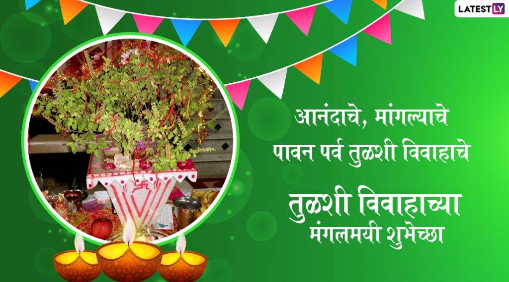 Happy Tulsi Vivah 2019 Wishes: तुळशी विवाहाच्या मराठमोळ्या ग्रीटिंग्स, SMS, Messages, Whatsapp Status च्या माध्यमातून देऊन धुमधडाक्यात लावा तुळशीचे लग्न Happy Tulsi Vivah 2019 Wishes: तुळशी विवाहाच्या मराठमोळ्या ग्रीटिंग्स, SMS, Messages, Whatsapp Status च्या माध्यमातून देऊन धुमधडाक्यात लावा तुळशीचे लग्न