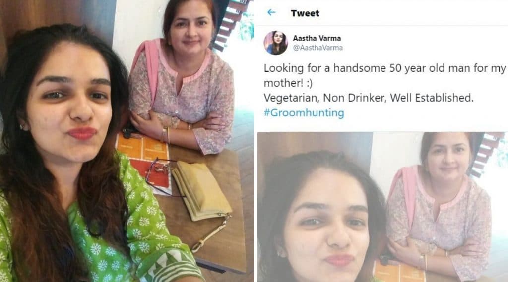 50 वर्षीय आई साठी मुलगी घेतेय नवरदेवाचा शोध ; ट्विटर वर सुरु आहे वरसंशोधन, वाचा सविस्तर 50 वर्षीय आई साठी मुलगी घेतेय नवरदेवाचा शोध ; ट्विटर वर सुरु आहे वरसंशोधन, वाचा सविस्तर
