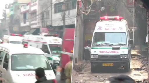 नवी दिल्लीतील अनाज मंडी येथे आगीचे तांडव; 43 जणांचा मृत्यू नवी दिल्लीतील अनाज मंडी येथे आगीचे तांडव; 43 जणांचा मृत्यू