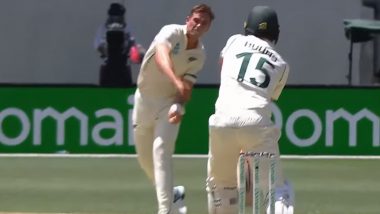 AUS vs NZ 1st Test: पर्थ कसोटीत टीम साउदी याचा आक्रामक अंदाज, जो बर्न्स याला फेकून मारला चेंडू, पाहा Video