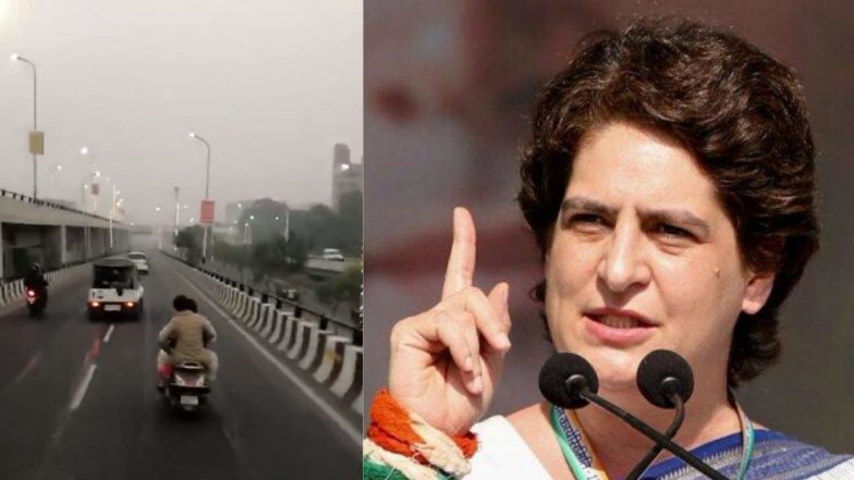 प्रियंका गांधी यांनी हेल्मेट न घालताच केला दुचाकीवरून प्रवास; पोलिसांनी ठोठावला 6100 रुपयांचा दंड (Video)