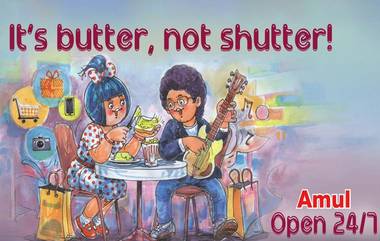 Amul Topical: 'इट्स बटर, नॉट शटर', अमूल कंपनीच्या जाहिरातीत 'मुंबई नाईट लाईफ' विषयावर मजेदार भाष्य