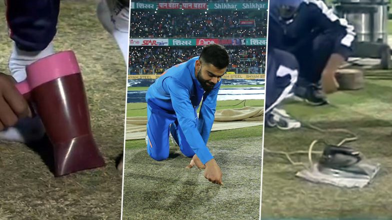 IND vs SL 1st T20I: गुवाहाटी टी-20 सामन्यात पिच सुखावण्यासाठी हेयर ड्रायर आणि इस्त्रीचा वापर केलेला पाहून Netizens ही राहिले थक्क