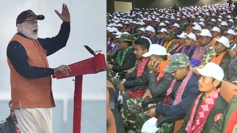 बंदी घातलेली संघटना एनडीएफबीच्या 1,615 सदस्यांचे आत्मसमर्पण; पंतप्रधान नरेंद्र मोदींनी दिली 'ही' प्रतिक्रिया