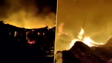 ठाणे: मुंब्रा परिसरातील खान कंपाऊंड येथील 7 गोदामे आगीत जळून खाक