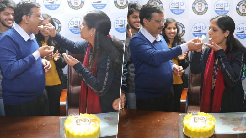 Delhi Election Results 2020:  नवी दिल्लीमध्ये अरविंद केजरीवाल यांचं डबल सेलिब्रेशन; विजयाच्या हॅट्रिक सोबत साजरा केला पत्नीचा वाढदिवस